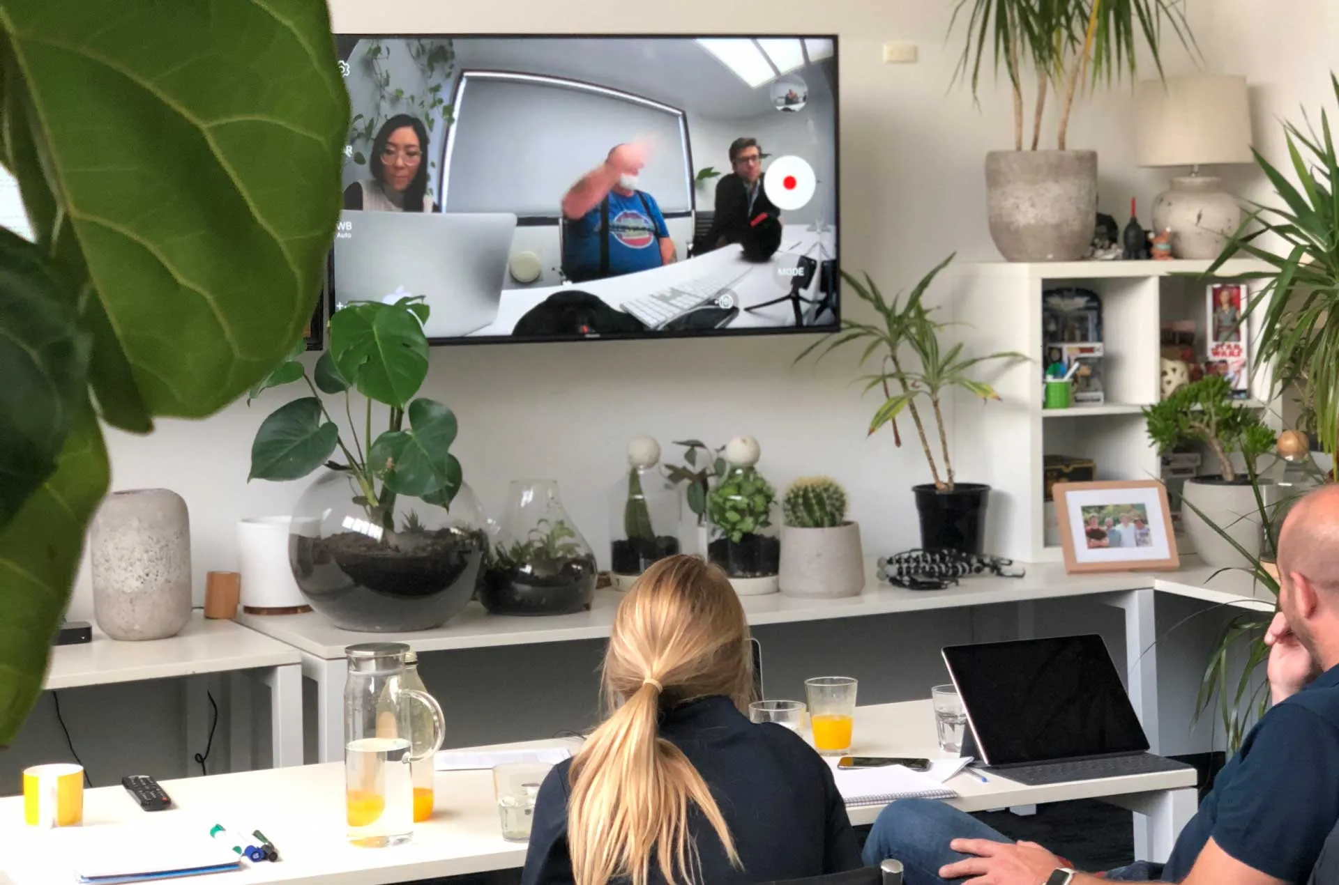 Stakeholder watching a usability testing session from the observation area